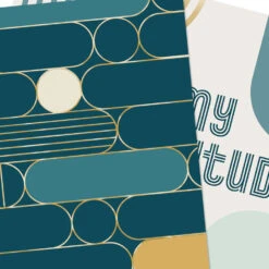 Hallmark All My Gratitude Thank You Cards, Pack Of 10 -Hallmark Gift Shop Teal Green Graphics Thank You Cards Pack 799WWZ1045 04