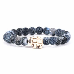 Fahlo Blue River Stone Elephant Expedition Bracelet