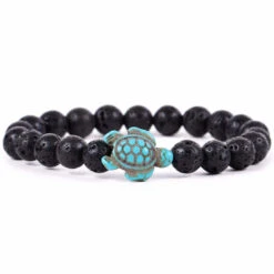Fahlo Lava Stone Turtle Journey Bracelet