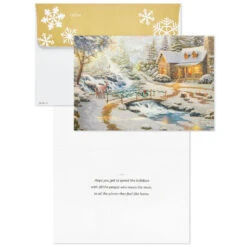 Hallmark Thomas Kinkade Places Like Home Boxed Christmas Cards, Pack Of 16 -Hallmark Gift Shop Thomas Kinkade Cabin Scene Boxed Christmas Cards 1XPX2216 03