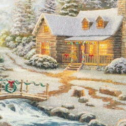 Hallmark Thomas Kinkade Places Like Home Boxed Christmas Cards, Pack Of 16 -Hallmark Gift Shop Thomas Kinkade Cabin Scene Boxed Christmas Cards 1XPX2216 05