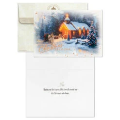 Hallmark Thomas Kinkade Lighted Chapel Boxed Christmas Cards, Pack Of 16 -Hallmark Gift Shop Thomas Kinkade Lighted Chapel Boxed Christmas Cards 1XPX1293 03