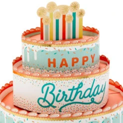Hallmark Lots Of Love And Cake 3D Pop-Up Card -Hallmark Gift Shop Tiered Birthday Cake 3D PopUp Card 799WDR1214 05