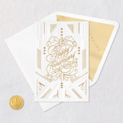 Hallmark To Life, Love And Happiness Anniversary Card -Hallmark Gift Shop To Life and Love Art Deco Anniversary Card 759LAD4001 05