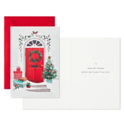 Hallmark Red Front Door Boxed Christmas Cards, Pack Of 40 -Hallmark Gift Shop Traditional Holiday Front Door Boxed Christmas Cards 5XPX2687 03