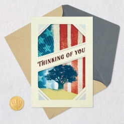Hallmark Thinking Of You Military Appreciation Card -Hallmark Gift Shop Tree and American Flag Military Appreciation Card 699C8357 06