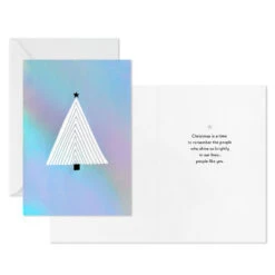Hallmark Geometric Tree On Silver Foil Boxed Christmas Cards, Pack Of 16 -Hallmark Gift Shop Triangle Tree on Silver Foil Boxed Christmas Cards 1XPX2592 03