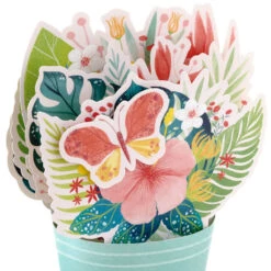 Hallmark Celebrating You Flower Bouquet 3D Pop-Up Card -Hallmark Gift Shop Tropical Flower Bouquet Mini 3D PopUp Birthday Card 699WDR1124 04