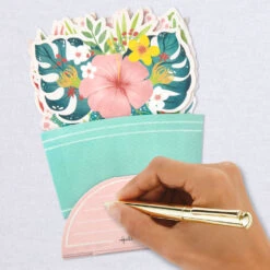 Hallmark Celebrating You Flower Bouquet 3D Pop-Up Card -Hallmark Gift Shop Tropical Flower Bouquet Mini 3D PopUp Birthday Card 699WDR1124 06