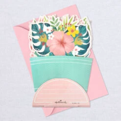 Hallmark Celebrating You Flower Bouquet 3D Pop-Up Card -Hallmark Gift Shop Tropical Flower Bouquet Mini 3D PopUp Birthday Card 699WDR1124 07