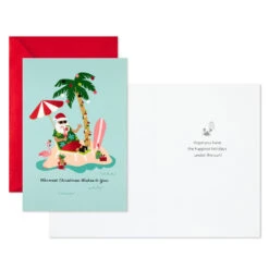 Hallmark Tropical Santa And Palm Tree Boxed Christmas Cards, Pack Of 16 -Hallmark Gift Shop Tropical Santa Boxed Christmas Cards Pack 1XPX2728 03