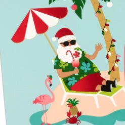 Hallmark Tropical Santa And Palm Tree Boxed Christmas Cards, Pack Of 16 -Hallmark Gift Shop Tropical Santa Boxed Christmas Cards Pack 1XPX2728 06