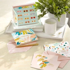 Hallmark Tropical Style Assorted Blank Note Cards In Caddy, Pack Of 40 -Hallmark Gift Shop Tropics Scenes Blank Note Cards in Caddy 3CNT2119 06