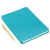 Hallmark Turquoise Faux Leather Notebook With Pen -Hallmark Gift Shop Turquoise Faux Leather Notebook With Pen 1HWJ7041 01