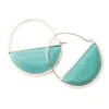 Turquoise Stone Prism Silver Hoop Earrings -Hallmark Gift Shop Turquoise Silver Hoop Earrings EP005 01