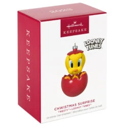 Hallmark Looney Tunes™ Tweety™ Chwistmas Surprise Ornament -Hallmark Gift Shop Tweety Bird in Red Ball Keepsake Ornament 1899QXI6047 04