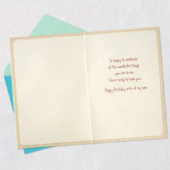 Hallmark All The Wonderful Things You Are To Me Romantic Birthday Card For Husband -Hallmark Gift Shop Two Birds in Tree Birthday Card for Husband 699MAN4382 03