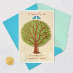 Hallmark All The Wonderful Things You Are To Me Romantic Birthday Card For Husband -Hallmark Gift Shop Two Birds in Tree Birthday Card for Husband 699MAN4382 05