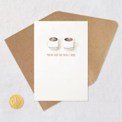Hallmark You're Just The Thing I Need Love Card -Hallmark Gift Shop Two Coffee Mugs Romantic Love Card 759LAD2957 05