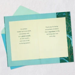 Hallmark Proud To Call You My Parents Anniversary Card -Hallmark Gift Shop Two Green Hearts Anniversary Card for Parents 799AVY3336 04