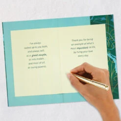 Hallmark Proud To Call You My Parents Anniversary Card -Hallmark Gift Shop Two Green Hearts Anniversary Card for Parents 799AVY3336 07