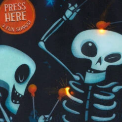 Hallmark Scary Fun Musical Halloween Card With Light -Hallmark Gift Shop Two Skeletons Musical Halloween Card With Light 899HJD2023 04