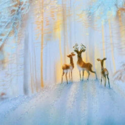 Hallmark UNICEF Deer In Snowy Woods Boxed Christmas Cards, Pack Of 20 -Hallmark Gift Shop UNICEF Deer in Snowy Woods Boxed Christmas Cards 1URS2308 06