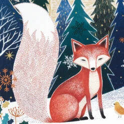 Hallmark UNICEF Fox In Forest Boxed Holiday Cards, Pack Of 12 -Hallmark Gift Shop UNICEF Forest Scene With Fox Boxed Christmas Cards 1URS2305 06