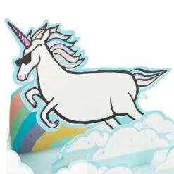 Hallmark Even Unicorns Believe In You Funny Pop-Up Card -Hallmark Gift Shop Unicorn Rainbow Awesome Card 5RZW1210 03