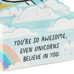 Hallmark Even Unicorns Believe In You Funny Pop-Up Card -Hallmark Gift Shop Unicorn Rainbow Awesome Card 5RZW1210 04