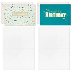 Hallmark Festive Wishes Blank Birthday Cards, Pack Of 16 -Hallmark Gift Shop Upscale Bday Icons Birthday Cards Assortment 5STZ1338 03