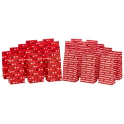 Hallmark Hearts And Letters Assorted Valentine's Day Paper Treat Sacks, Pack Of 30 -Hallmark Gift Shop Valentines Day Assorted Paper Treat Sacks 5VGB1958 04