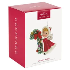 Hallmark Vintage Angel Porcelain Ornament -Hallmark Gift Shop Vintage Angel With Candy Cane Keepsake Ornament 2499QXT4127 04