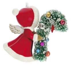 Hallmark Vintage Angel Porcelain Ornament -Hallmark Gift Shop Vintage Angel With Candy Cane Keepsake Ornament 2499QXT4127 06