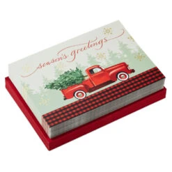 Hallmark Rustic Red Truck Boxed Christmas Cards, Pack Of 40