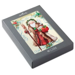 Hallmark Victorian Father Christmas Boxed Christmas Cards, Pack Of 16