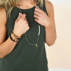 Soul Stacks Warrior Beaded Wrap Jewelry -Hallmark Gift Shop Warrior BlackGoldSilver Beaded BraceletNecklace STXWWAR 03