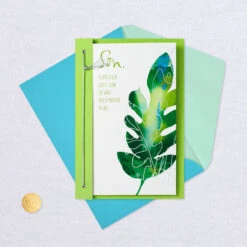 Hallmark You're A Good Man Birthday Card For Son -Hallmark Gift Shop Watercolor Leaf Birthday Card for Son 699MAN3509 06