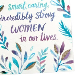 Hallmark Incredibly Strong Woman Birthday Card For Her -Hallmark Gift Shop Watercolor Leaves Birthday Card for Her 659HBD3193 04