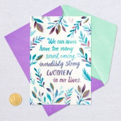 Hallmark Incredibly Strong Woman Birthday Card For Her -Hallmark Gift Shop Watercolor Leaves Birthday Card for Her 659HBD3193 05