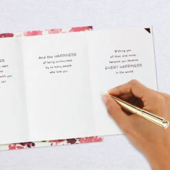 Hallmark Every Kind Of Happiness Pink Flowers Birthday Card -Hallmark Gift Shop Watercolor Pink Flowers Birthday Card for Her 759HBD3568 08