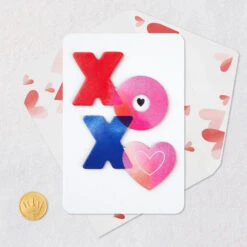 Hallmark XOXO Love You So Much Romantic Valentine's Day Card -Hallmark Gift Shop Watercolor XOXO and Hearts Romantic Valentines Card 699VEE9352 05