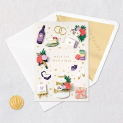 Hallmark Made For Each Other Wedding Card -Hallmark Gift Shop Wedding Day Icons Wedding Congratulations Card 959LAD2967 05