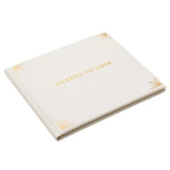 Hallmark Cheers To Love Gold On Cream Linen Guest Book
