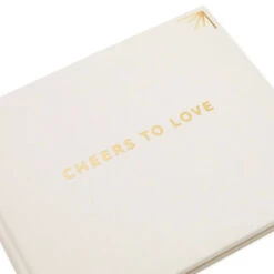 Hallmark Cheers To Love Gold On Cream Linen Guest Book -Hallmark Gift Shop Wedding or Anniversary Gold on Cream Linen Guest Book 1EDY3172 03