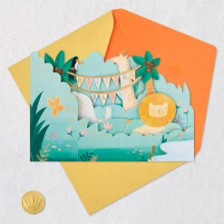 Hallmark Welcome Baby Jungle Animals 3D Pop-Up New Baby Card -Hallmark Gift Shop Welcome Baby Jungle Animals 3D PopUp New Baby Card 5RZW1167 05