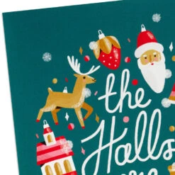 Hallmark The Halls Are Decked Boxed Christmas Cards, Pack Of 16 -Hallmark Gift Shop Whimsical Holiday Ornaments Boxed Christmas Cards 1XPX2725 05