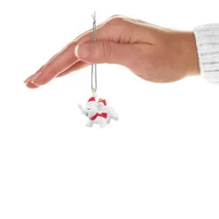 Hallmark Mini Festive White Elephant Ornament, 1" -Hallmark Gift Shop White Elephant in Santa Hat Keepsake Ornament 5QXM9472 05