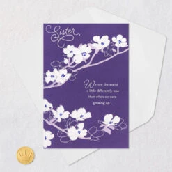 Hallmark How Special You Are To Me Birthday Card For Sister -Hallmark Gift Shop White Flowers on Purple Birthday Card for Sister 699FBD7185 06