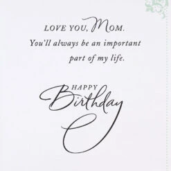 Hallmark Such An Important Part Of My Life Birthday Card For Mom -Hallmark Gift Shop White Flowers on Teal Birthday Card for Mom 859FBD4762 03